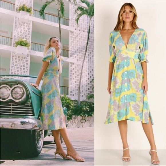 Faithfull the Brand Dresses & Skirts - FAITHFULL Rafa Midi Dress Lera Floral
Print New Size 4